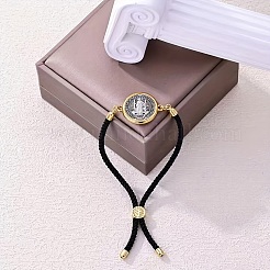 Bracelet coulissant en alliage avec cordon en nylon&nbsp;LS-BJEW-Z156-02G-02