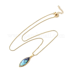 Collier avec pendentifs en coquille de paua naturelle&nbsp;NJEW-B104-01A-01G