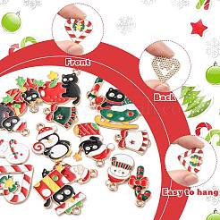 Pendenti smaltati in lega natalizia 30 pz 15 stili&nbsp;XMAS-FS0001-01