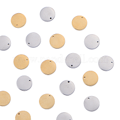 20 Stück 2 Farben 304 Edelstahl Stempel Blanko Anhänger Charms&nbsp;STAS-CJ0001-155