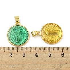 Pendenti smaltati in ottone placcato a cremagliera&nbsp;KK-Z053-21G