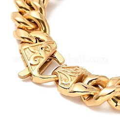 Ionenplattierung (IP) 304 Edelstahl Kaffeebohnen-Gliederkettenarmband für Männer und Frauen&nbsp;BJEW-E009-19G-02