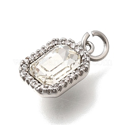 Anhänger aus Messing mit Mikropavé-Kubikzirkonia und Glas&nbsp;KK-N289-14P-01