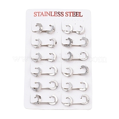 Boucles d'oreilles créoles en acier inoxydable 304&nbsp;EJEW-O087-09A-P-01