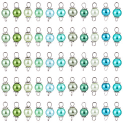 110 Stück 11 Farben Glasperlen runder Verbinder Charms&nbsp;PALLOY-TA00261