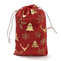 Weihnachtssäckchen aus Samt mit Goldprägung&nbsp;ABAG-Q053-01A-02B