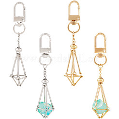 2 pz 2 colori ottone vuoto porta pietra per portachiavi&nbsp;KEYC-TA0001-34