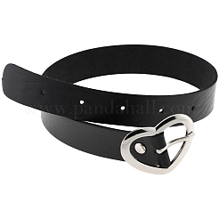 Punk-Rock-Stil Legierung Herz Ring Kunstleder Chocker Halsketten&nbsp;NJEW-CL0001-21