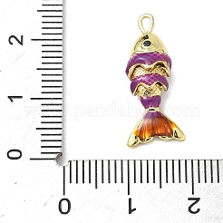 Micro pesce ottone spianare pendenti zirconi&nbsp;KK-P342-14B-G05
