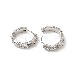 Micro ottone spianare zirconi Orecchini a cerchio&nbsp;EJEW-P292-07P