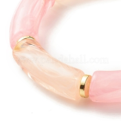 Bracciali elastici con perline in tubo acrilico&nbsp;BJEW-JB07762-01