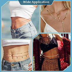 6 Stile Legierung Doppel Lyaer Runde Kugelkette Taille Ketten für Frauen&nbsp;AJEW-PH0008-07