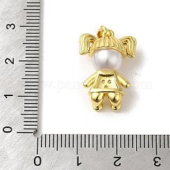 Placage de crémaillère en laiton micro pavé pendentifs en zircone cubique claire&nbsp;KK-C053-02A-G