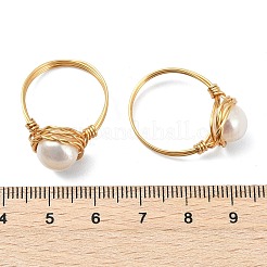 Fingerringe aus natürlichen Süßwasserzuchtperlen für Damen&nbsp;RJEW-JR01029