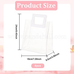 Rechteckige transparente PVC-Aufbewahrungsbeutel zum Valentinstag mit Griff&nbsp;ABAG-WH0046-05B
