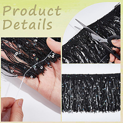 Ruban de dentelle à pampilles en polyester de 5 m&nbsp;OCOR-GF0006-48A