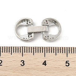 Messing Micro Pave klare Zirkonia Falte über Verschlüsse&nbsp;KK-U059-14P
