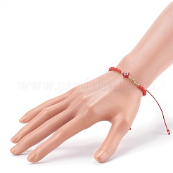 Bracelets réglables de perles tressées avec cordon en nylon&nbsp;BJEW-JB06023-04