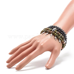 4 Uds. Juego de pulseras elásticas de unakita natural&nbsp;BJEW-JB08588