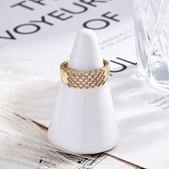 Manschettenfingerringe aus Messing mit Mikropflaster und klarem Zirkonia für Damen&nbsp;RJEW-G337-27G