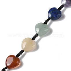 7 Chakra-Herz-Anhänger aus natürlichem Edelstein als Dekoration&nbsp;HJEW-H060-03
