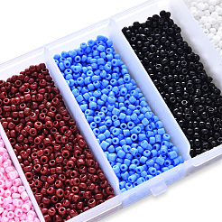 6000pcs 5 fäbige Glas Saatperlen&nbsp;SEED-YW0001-15A