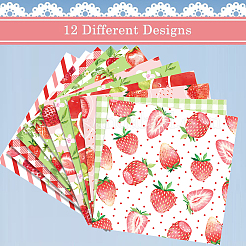 24 Blatt 12 Stile Erdbeer-Scrapbook-Papierblöcke&nbsp;DIY-WH0304-989F