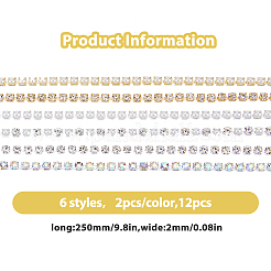12 Stück 6 Stil Legierung Strass Ketten&nbsp;MRMJ-HY0002-30