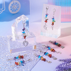 Décorations de pendentif de puce de pierre précieuse de chakra&nbsp;HJEW-TAC0029