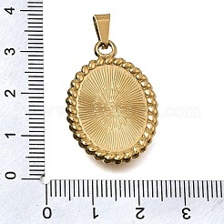 Placage ionique (IP) - Pendentifs en acier inoxydable 304 avec résine époxy&nbsp;SA-CBA7062-09G-01