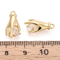 Pendenti in zirconi cubici trasparenti in micro pavè di ottone&nbsp;X1-KK-T078-06G-02