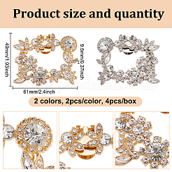 4 Stück 2 Farben Glas-Strass-Schuhdekoration&nbsp;FIND-GO0002-28