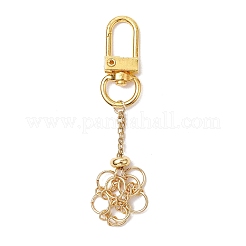 Astuccio con catena macramè in acciaio inossidabile rotondo con lapislazzuli naturali e ametista e avventurina verde e corniola e decorazioni pendenti con supporto in quarzo rosa&nbsp;HJEW-JM02051-01