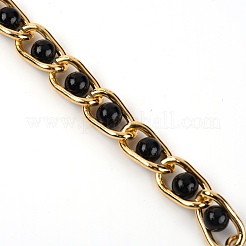 Chaînes à maillons en aluminium avec perles acryliques&nbsp;FIND-WH0076-93