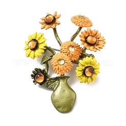 Sonnenblumen-Legierung Acryl Broschen für Rucksack Kleidung&nbsp;JEWB-M069-03