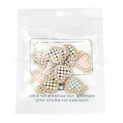 12 pièce de breloques connecteurs en alliage émaillé bicolore et strass cristal&nbsp;FIND-FS0005-39G