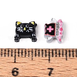 Halloween-Motiv bedruckte Cabochons aus undurchsichtigem Harz&nbsp;CRES-T025-19