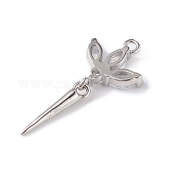 Porte micro ouvrent pendentifs zircone cubique en laiton de placage&nbsp;LS-KK-C019-04P-03