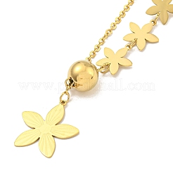 Collares colgantes de flores de acero inoxidable con revestimiento de iones (IP) 201&nbsp;NJEW-K270-11G