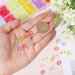560pcs 7 Farben transparente Acrylverbindungsringe&nbsp;MACR-CA0001-42
