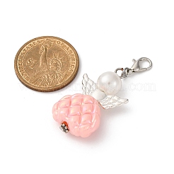 Adornos colgantes de ángel de plástico con perlas y acrílico&nbsp;HJEW-JM03466