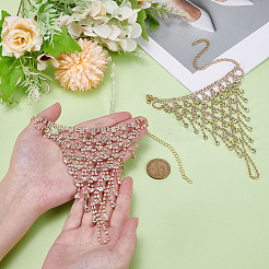 2 bracelet en laiton avec chaîne et strass&nbsp;BJEW-ME0001-01G
