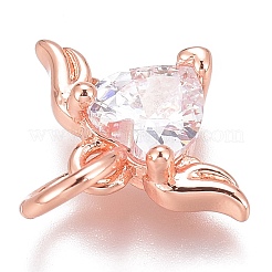Messing micro pave klar zirkonia charme&nbsp;ZIRC-O035-26RG