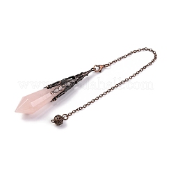 Natürliche Rosenquarz spitze Wünschelrute Pendel große Anhänger&nbsp;G-H285-06R-A22