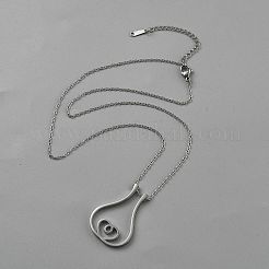 Collane a catena con ciondolo a forma di cuore in acciaio inossidabile&nbsp;NJEW-WH0020-26P