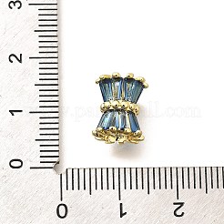 Colonna di placcatura in ottone micro pavé di perline europee in zirconia cubica trasparente&nbsp;KK-Q040-12G