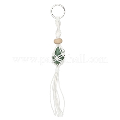 Cordon de coton ciré tressé pochette en macramé porte-pierres précieuses porte-clés&nbsp;KEYC-JKC00537