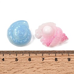 Cabochon in resina opaca con organismi marini e paillette&nbsp;RE-CBA2F5E-01