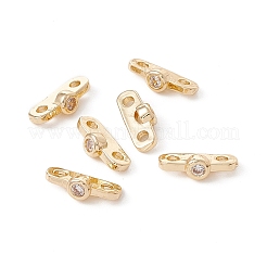 Colgantes de conector de circonio cúbico transparente pavé de latón chapado en rack&nbsp;LS-KK-G433-04LG