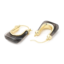 Orecchini a cerchio in vero ottone placcato oro 16k&nbsp;EJEW-A102-01G-01